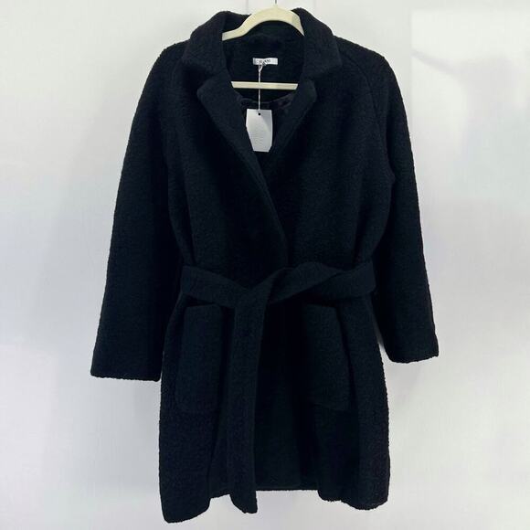 Ganni Fenn 1542 Coat Wool Blend Long Wrap Boucle Oversized Medium NWT - Picture 2 of 8